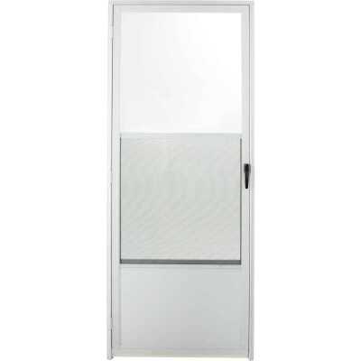 Croft Imperial Style 32 In. W x 80 In. H x 1 In. Thick White Self-Storing Aluminum Storm Door