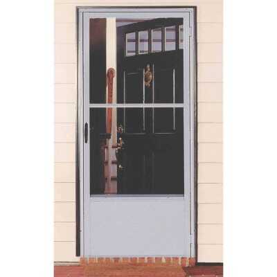 Croft Imperial Style 36 In. W x 80 In. H x 1 In. Thick Bronze Self-Storing Aluminum Storm Door-Left Hinge