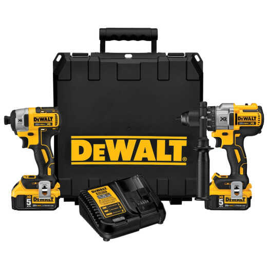 DEWALT 20V MAX XR 2-Tool Brushless Cordless Hammer Drill & Impact Driver Combo Kit with (2) 5.0 Ah Batteries & Charger