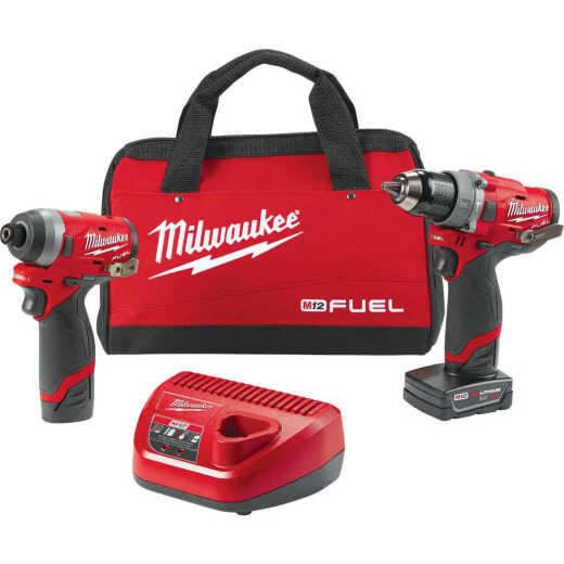 Milwaukee M12 FUEL 2-Tool Brushless Cordless Subcompact Hammer Drill & Impact Driver Combo Kit with (2) Batteries & Charger