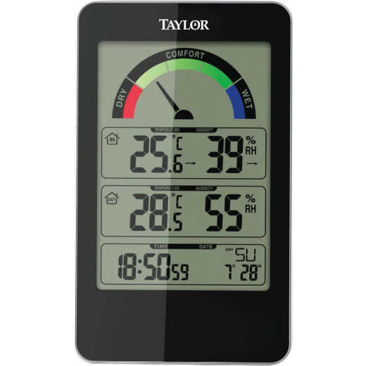 Taylor Fahrenheit & Celsius Digital 14 to 122 F, -10 to 50 C Hygrometer & Thermometer