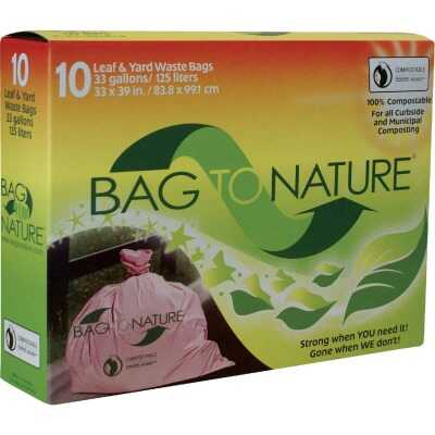Bag To Nature 33 Gal. Green Compostable Houston Approved Lawn & Leaf Bag (10-Count)